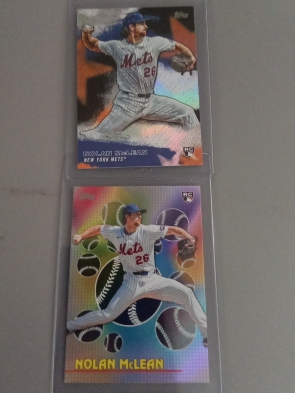 Topps Nolan McLean Rc New York Mets Holographic Silver Baseball Cards